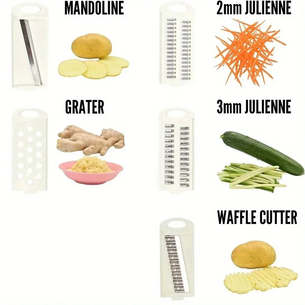 5 in 1 Multi-Functional Vegetable Chopper Onion Chopper Food Chopper Kitchen Mandoline Slicer Veggie Dicer Cutter