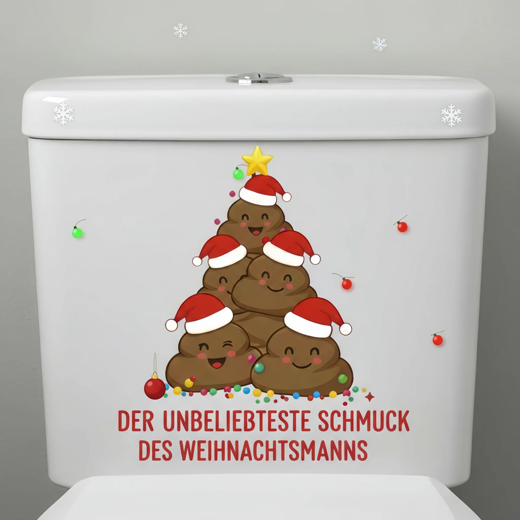 Self-adhesive waterproof stickers poof tree bathroom decoration Christmas toilet lid easy to install/remove