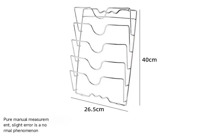 Kitchen Organizer Rack Wall Hanging Pot Cover Rack Five-Layer Pot Lid Metal Rust-Free Multifunctional Rack Pot Lid Storage Rack