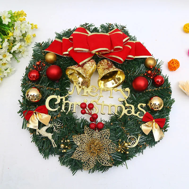 Christmas Wreath for Front Door Window Wall Christmas Garland Ornament  Decorations 30CM Hotel Shopping Mall Christmas Pendant