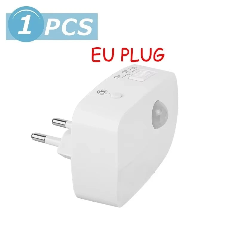 Mini LED Night Light PIR Motion Sensor Lamp 3 Modes Night Lamp Bedroom Bedside Lights EU Plug For Closet Corridor Bathroom