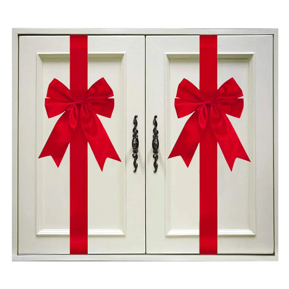 Christmas Cabinet Ribbons Bows Christmas Door Cabinet Bows Cabinet Door Bows Festive Large Xmas Bows for Christmas Party