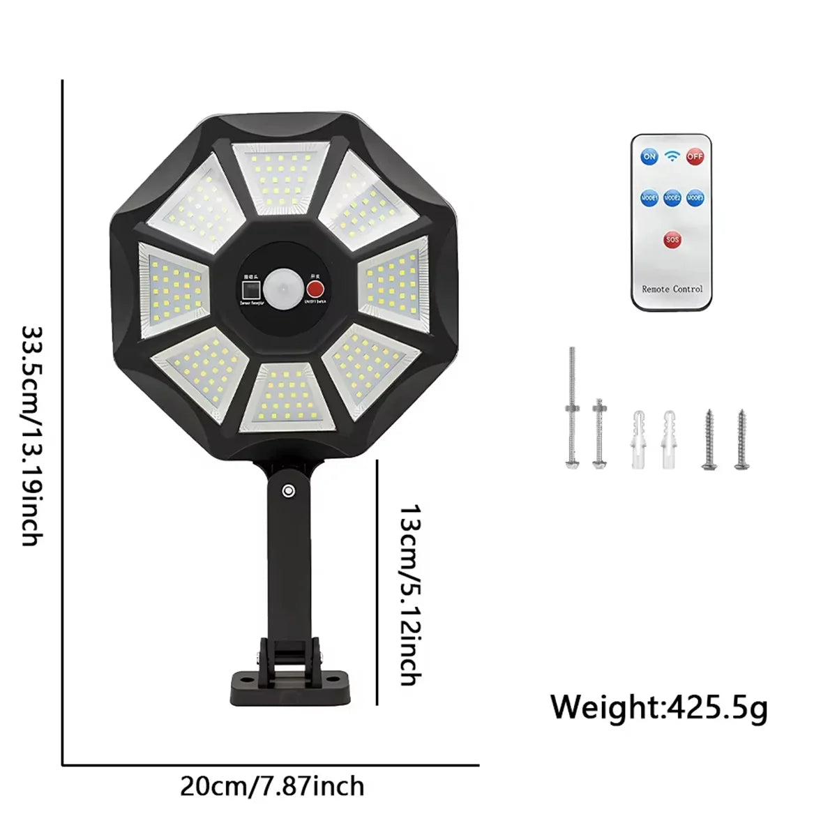 Solar Lights Outdoor Motion Sensor Lamp Powered Flood Outside Security Fence Wall Spotlights For Yard Pool Led Waterproof Garden