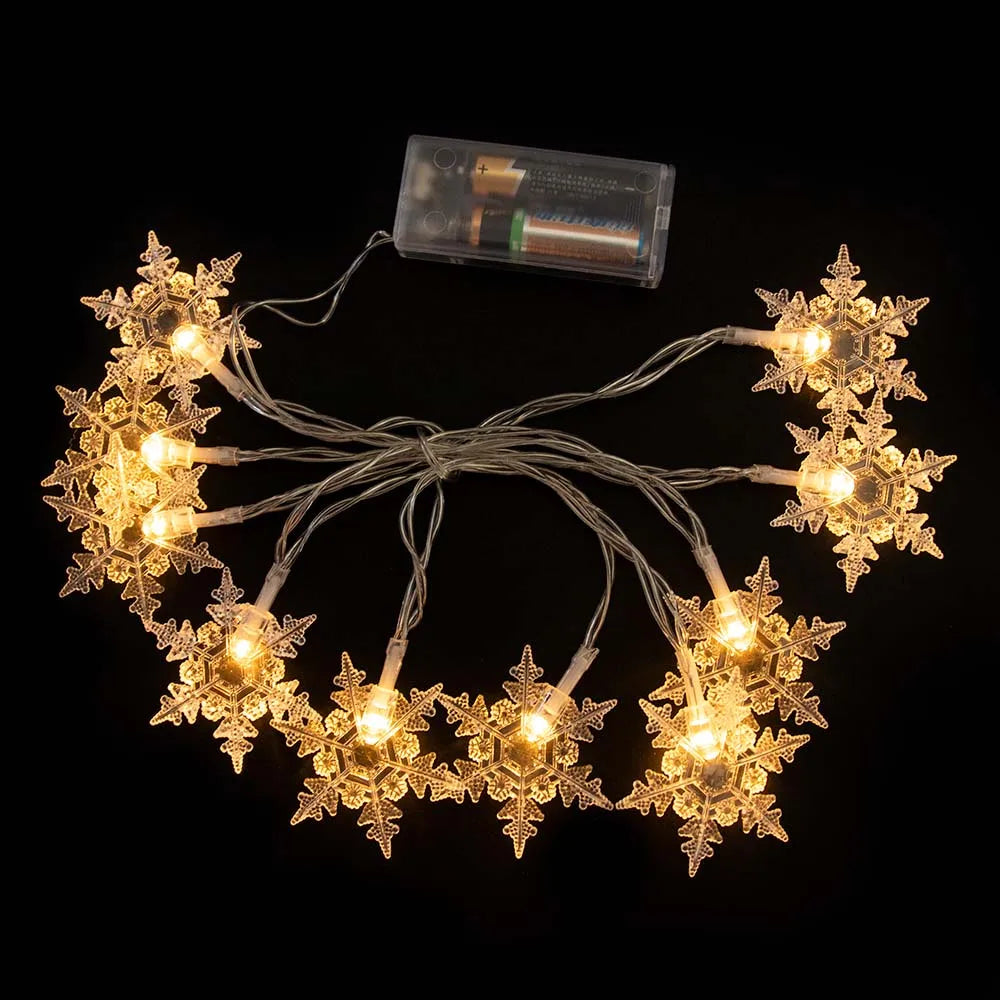 1.5/3M Christmas Lights Snowflake String Lights Fairy Lights Waterproof Star Ball LED Lamp for Home Christmas Tree Garden Decor