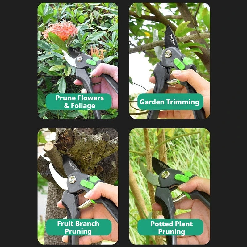 Gardening Branch Scissors Portable Pruning Shears Labor Saving Flower Fruit Tree Branches Trimming Tools Safety Lock Hand Pruner