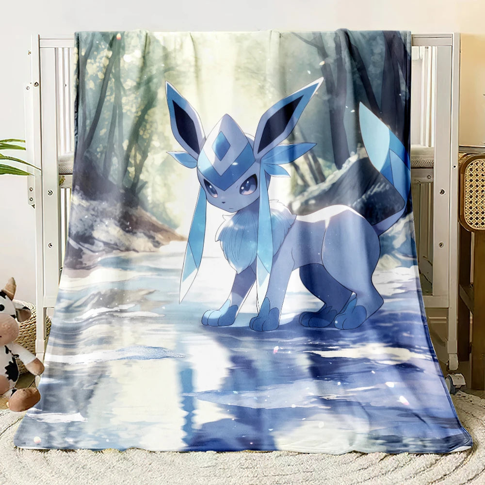 Pok É Mon Themed Printed Flannel Blanket for Bedrooms, Living Rooms, Sofas Blankets, Offices, Lunch Breaks, Picnics, Etc