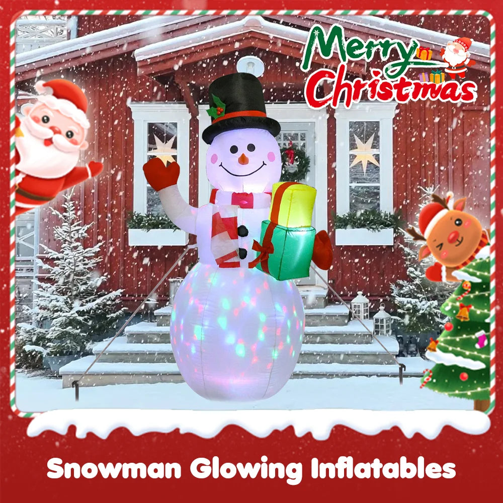 1.5M Christmas Inflatable Santa Claus And Snowman Built-in LED Lights Indoor And Outdoor Inflatable Party Garden Decoration