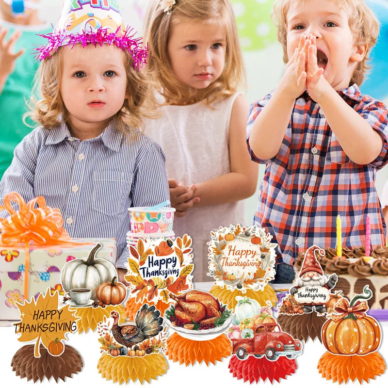 Paper Autumn Theme Flag String Thanksgiving Maple Leaf Pumpkin Banner Letters To Pull Flag Birthday Party Setup Happy Birthday