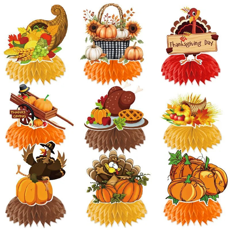 Paper Autumn Theme Flag String Thanksgiving Maple Leaf Pumpkin Banner Letters To Pull Flag Birthday Party Setup Happy Birthday