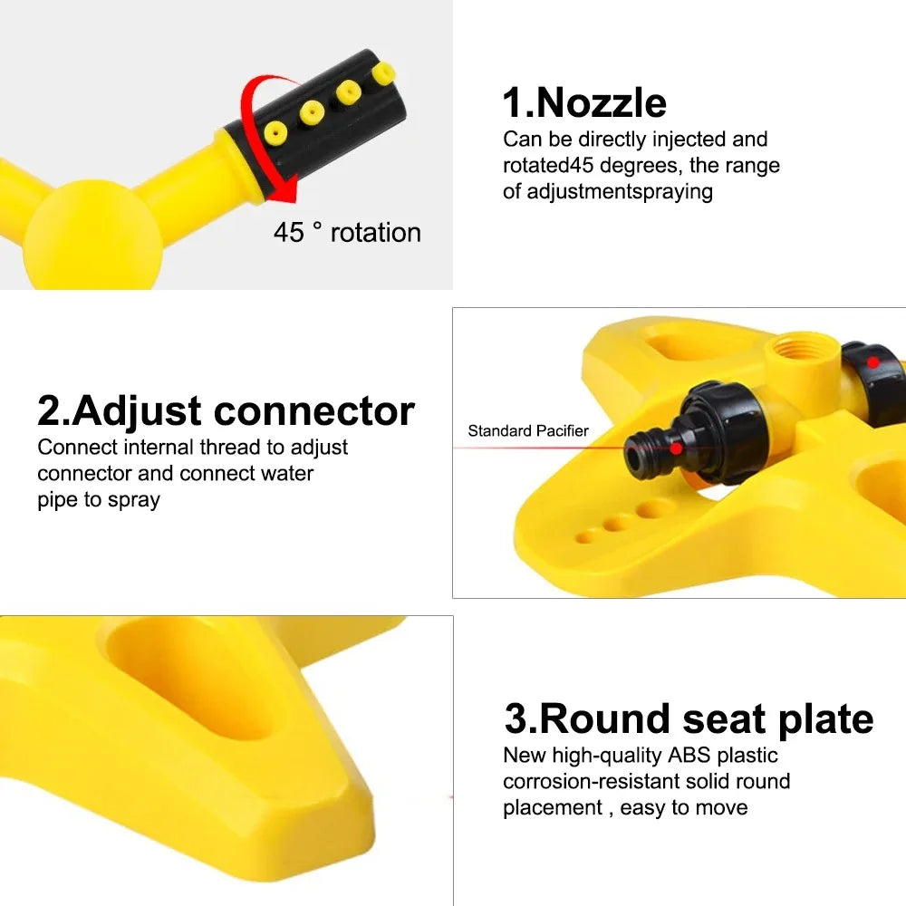 360 Degree Rotating Garden Sprinkler Automatic Lawn Water Sprayer Irrigation System for Yard Coverage Outdoor Plant Care