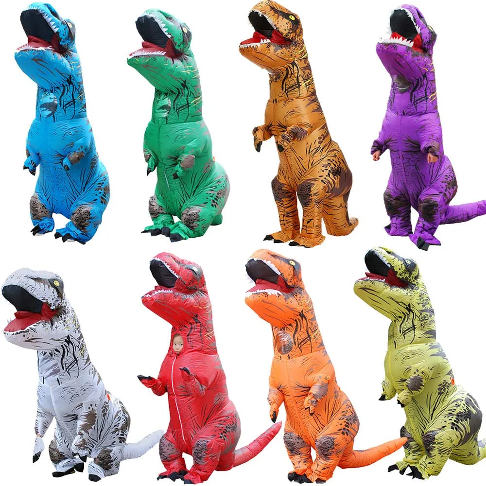 Halloween T-Rex Dinosaur Inflatable Costume Full Body Dinosaur Cosplay Adult Costumes Funny Party Props Christmas Costume Kids