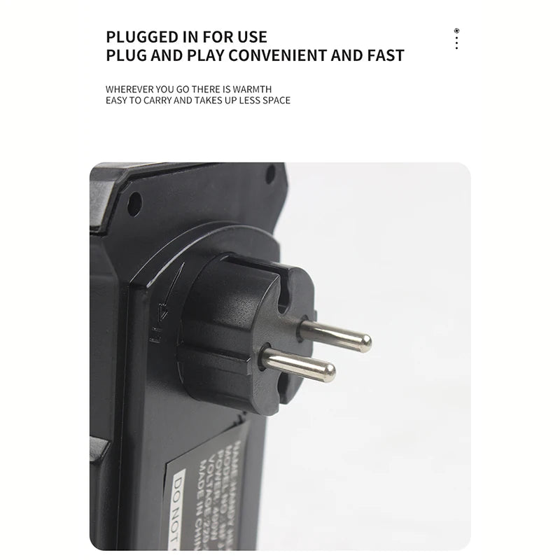 Portable Electric Heater, Plug-In Wall Heater for Rooms, Mini Radiator Fan Warmer, Compact Home Heating Appliance