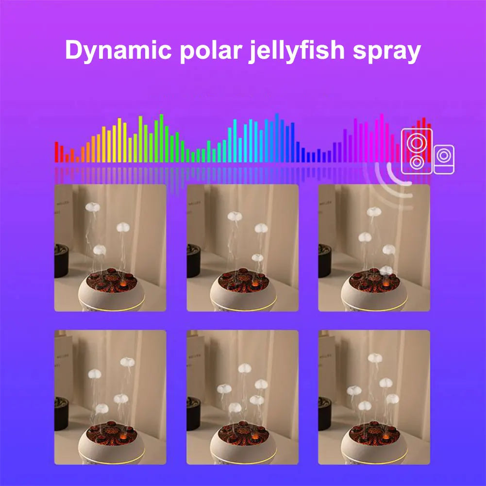 New Dynamic Jellyfish Air Humidifier 250ml Essential Oil Diffuser Remote Control Bedroom Humidifier With 7 Colorful Night Lights