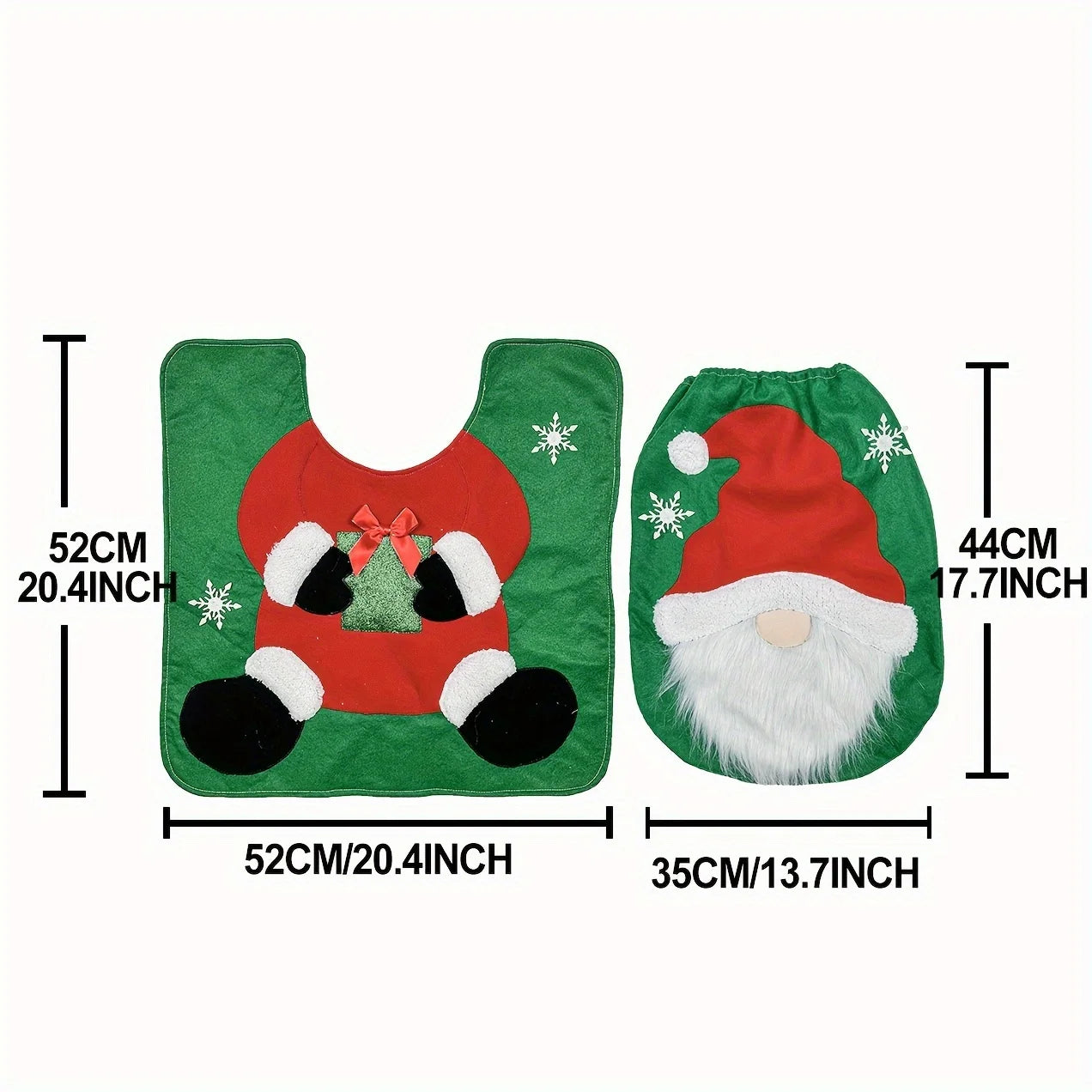 Christmas Santa Gnome Toilet Cover Set, Festive Bathroom Decor. Perfect Holiday Home Gift & Accessories.