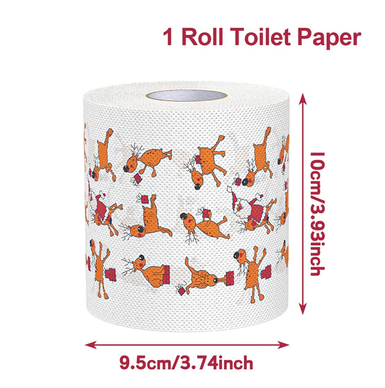 Christmas Toilet Roll Paper Happy 2026 New Year Christmas Supplies Xmas Tissue Roll Napkin Kitchen Tool Home Decoration New Year